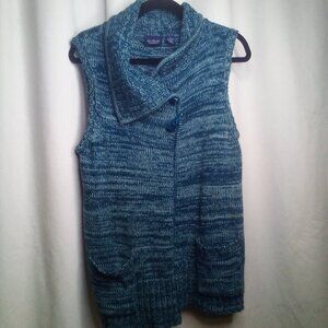 Gloria Vanderbilt Casuals Cardigan Sweater S Top Button Open Sleeveless